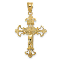 Load image into Gallery viewer, 10k INRI Fleur De Lis Crucifix Pendant
