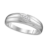 Load image into Gallery viewer, 10kt White Gold His Hers Round Diamond Cluster Matching Wedding Set 3/8 Cttw
