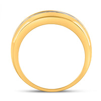 Load image into Gallery viewer, 10kt Yellow Gold Mens Round Diamond Wedding Single Row Band Ring 1/2 Cttw
