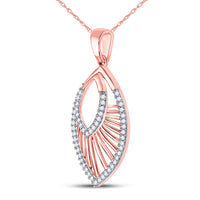 Load image into Gallery viewer, 10kt Rose Gold Womens Round Diamond Modern Geometric Fashion Pendant 1/6 Cttw
