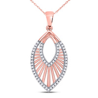 Load image into Gallery viewer, 10kt Rose Gold Womens Round Diamond Modern Geometric Fashion Pendant 1/6 Cttw
