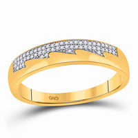 Load image into Gallery viewer, 10kt Yellow Gold His Hers Round Diamond Cluster Matching Wedding Set 1/3 Cttw
