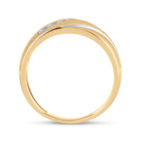 Load image into Gallery viewer, 10kt Yellow Gold Mens Round Diamond Single Row Band Ring 1/4 Cttw
