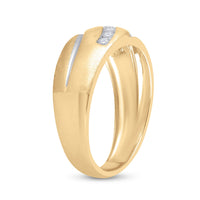 Load image into Gallery viewer, 10kt Yellow Gold Mens Round Diamond Single Row Band Ring 1/4 Cttw
