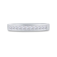 Load image into Gallery viewer, 14kt White Gold Womens Princess Diamond Wedding Band 1/2 Cttw
