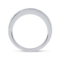 Load image into Gallery viewer, 14kt White Gold Womens Princess Diamond Wedding Band 1/2 Cttw
