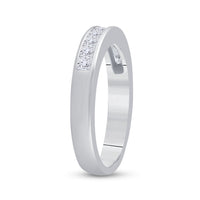 Load image into Gallery viewer, 14kt White Gold Womens Princess Diamond Wedding Band 1/2 Cttw

