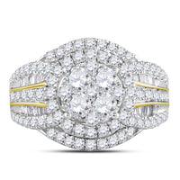 Load image into Gallery viewer, 14kt Yellow Gold Round Diamond Halo Bridal Wedding Engagement Ring 2 Cttw

