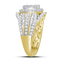 Load image into Gallery viewer, 14kt Yellow Gold Round Diamond Halo Bridal Wedding Engagement Ring 2 Cttw
