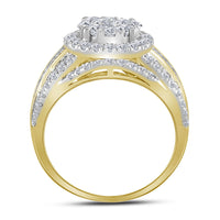 Load image into Gallery viewer, 14kt Yellow Gold Round Diamond Halo Bridal Wedding Engagement Ring 2 Cttw
