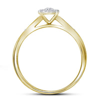 Load image into Gallery viewer, 14kt Yellow Gold Round Diamond Bridal Wedding Ring Band Set 1/2 Cttw
