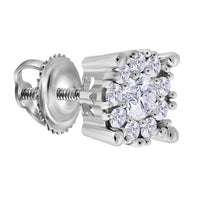 Load image into Gallery viewer, 14kt White Gold Womens Round Diamond Halo Earrings 3/4 Cttw
