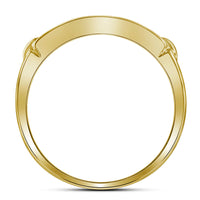 Load image into Gallery viewer, 10kt Yellow Gold Mens Round Diamond Four Row Band Ring 1/2 Cttw
