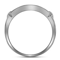 Load image into Gallery viewer, 10kt White Gold Mens Round Diamond 4-Row Band Ring 1/2 Cttw
