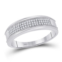 Load image into Gallery viewer, 10kt White Gold His Hers Round Diamond Cluster Matching Wedding Set 1/2 Cttw
