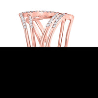 Load image into Gallery viewer, 10kt Rose Gold Womens Round Diamond Modern Fashion Band Ring 1/4 Cttw

