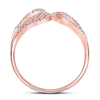 Load image into Gallery viewer, 10kt Rose Gold Womens Round Diamond Modern Fashion Band Ring 1/4 Cttw
