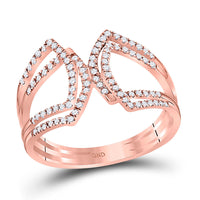 Load image into Gallery viewer, 10kt Rose Gold Womens Round Diamond Modern Fashion Band Ring 1/4 Cttw
