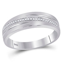 Load image into Gallery viewer, 10kt White Gold His Hers Round Diamond Cluster Matching Wedding Set 3/8 Cttw
