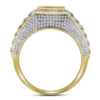 Load image into Gallery viewer, 10kt Yellow Gold Mens Round Diamond Square Cluster Ring 1-1/3 Cttw
