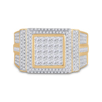 Load image into Gallery viewer, 10kt Yellow Gold Mens Princess Diamond Square Cluster Ring 1-5/8 Cttw

