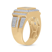 Load image into Gallery viewer, 10kt Yellow Gold Mens Princess Diamond Square Cluster Ring 1-5/8 Cttw
