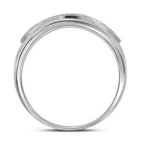 Load image into Gallery viewer, 10kt White Gold His Hers Round Diamond Cluster Matching Wedding Set 3/4 Cttw
