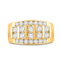 Load image into Gallery viewer, 14kt Yellow Gold Mens Round Diamond Wedding Channel Set Band Ring 2 Cttw
