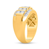 Load image into Gallery viewer, 14kt Yellow Gold Mens Round Diamond Wedding Channel Set Band Ring 2 Cttw
