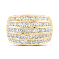 Load image into Gallery viewer, 10kt Yellow Gold Womens Round Diamond Five Row Band Ring 2 Cttw
