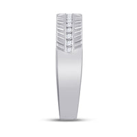 Load image into Gallery viewer, 14kt White Gold His Hers Round Diamond Cluster Matching Wedding Set 3/4 Cttw
