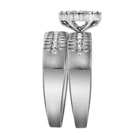 Load image into Gallery viewer, 14kt White Gold His Hers Round Diamond Cluster Matching Wedding Set 3/4 Cttw
