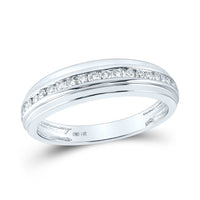 Load image into Gallery viewer, 14kt White Gold His Hers Round Diamond Solitaire Matching Wedding Set 7/8 Cttw
