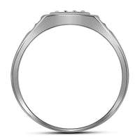 Load image into Gallery viewer, 10kt White Gold Mens Round Diamond Square Cluster Ring 1/4 Cttw
