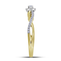 Load image into Gallery viewer, 10kt Yellow Gold Womens Round Diamond Solitaire Promise Ring 1/5 Cttw
