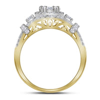 Load image into Gallery viewer, 14kt Yellow Gold Round Diamond Bridal Wedding Ring Band Set 1 Cttw
