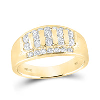 Load image into Gallery viewer, 10kt Yellow Gold Mens Round Diamond Wedding Band Ring 1 Cttw
