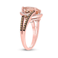 Load image into Gallery viewer, 14kt Rose Gold Womens Cushion Morganite Diamond Solitaire Ring 4 Cttw
