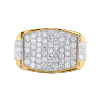Load image into Gallery viewer, 10kt Yellow Gold Mens Radiant Diamond Cluster Ring 2 Cttw
