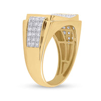 Load image into Gallery viewer, 10kt Yellow Gold Mens Radiant Diamond Cluster Ring 2 Cttw
