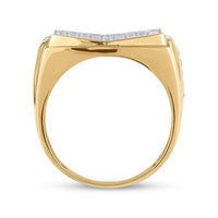Load image into Gallery viewer, 10kt Yellow Gold Mens Radiant Diamond Cluster Ring 2 Cttw
