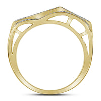 Load image into Gallery viewer, 10kt Yellow Gold Mens Round Diamond Rounded Arch Cluster Ring 1 Cttw
