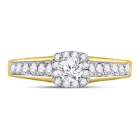 Load image into Gallery viewer, 10kt Yellow Gold Round Diamond Halo Bridal Wedding Engagement Ring 5/8 Cttw
