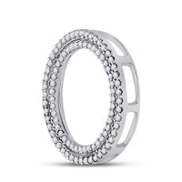 Load image into Gallery viewer, 10kt White Gold Womens Round Diamond Circle Pendant 1/4 Cttw
