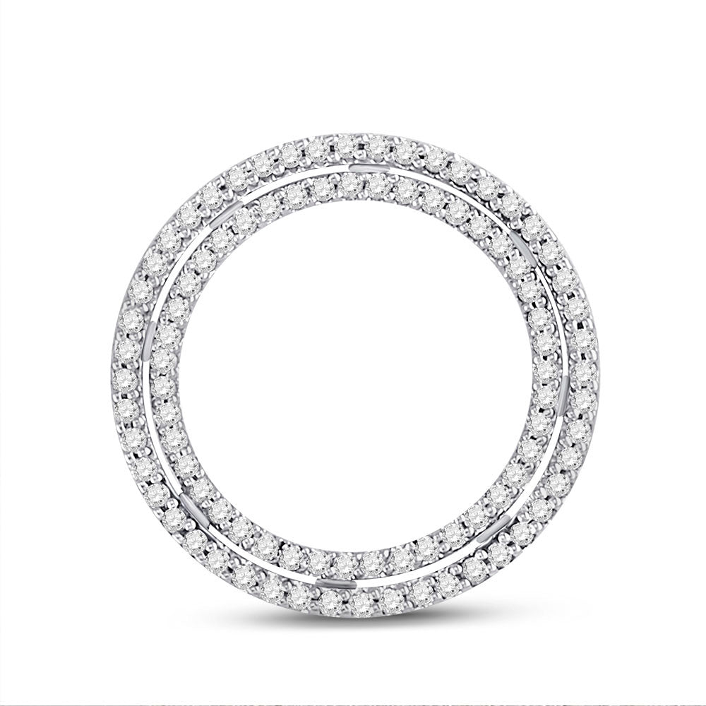 10kt White Gold Womens Round Diamond Circle Pendant 1/4 Cttw