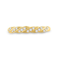 Load image into Gallery viewer, 10kt Yellow Gold Womens Round Diamond Stackable Band Ring 1/8 Cttw
