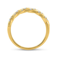 Load image into Gallery viewer, 10kt Yellow Gold Womens Round Diamond Stackable Band Ring 1/8 Cttw
