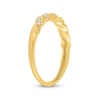 Load image into Gallery viewer, 10kt Yellow Gold Womens Round Diamond Stackable Band Ring 1/8 Cttw
