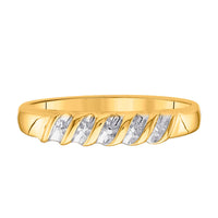 Load image into Gallery viewer, 10kt Yellow Gold His Hers Round Diamond Cluster Matching Wedding Set 1/10 Cttw
