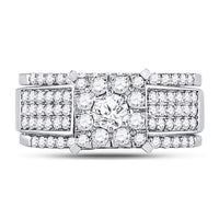 Load image into Gallery viewer, 10kt White Gold Round Diamond Bridal Wedding Ring Band Set 1-3/8 Cttw
